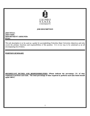 Job Description Form