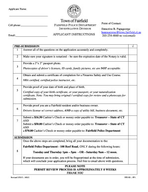 Connecticut Pistol Permit Application