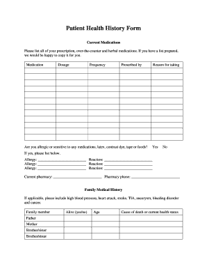 Patient Health History Form - St John Health System