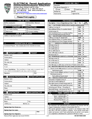 Oregon Electrical Permit Application
