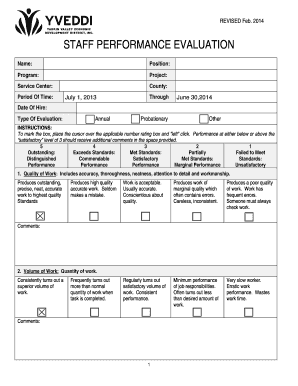 Staff Performance Evaluation Form