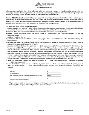 Housing Contract for Vertex Community
