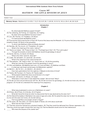 Startup business budget template - Course 107 MATTHEW THE LIFE MINISTRY OF JESUS - africainternational