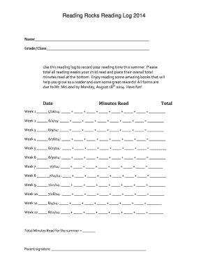 Reading Rocks Reading Log 2014 - ircsorg