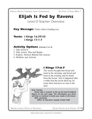 Sunday School Teacher Feedback Report