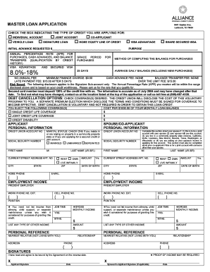 Master Loan Application