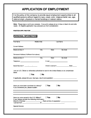 Employment Application Form
