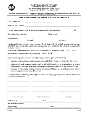 Application for Everyday Milk Pickup Service