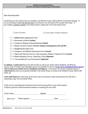 Wakulla County School District Enrollment Packet