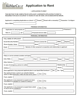 Application to Rent