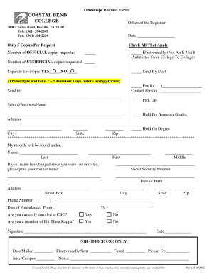 Transcript Request Form