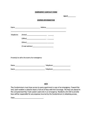 Emergency Contact Form