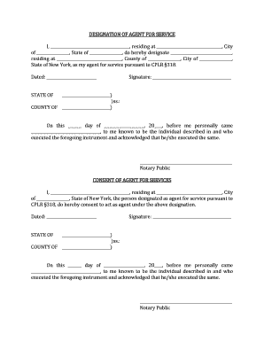 Designation of Agent for Service