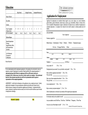 Massachusetts Employment Application Form