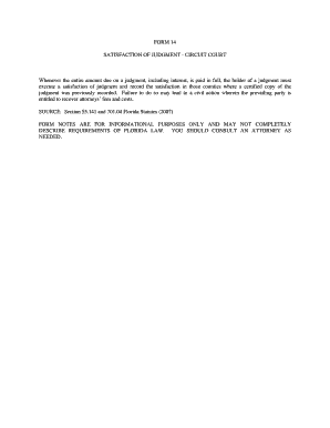 Satisfaction of Judgment Form