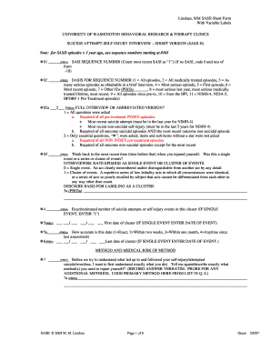 Suicide Attempt-Self Injury Interview Short Form