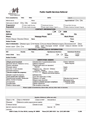 Public Health Services Referral Form