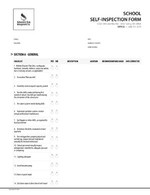 School Self-Inspection Form