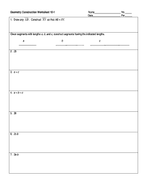 Geometry Construction Worksheet