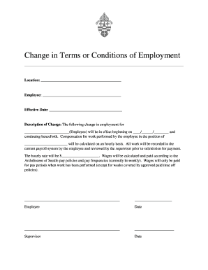 Change in Terms or Conditions of Employment