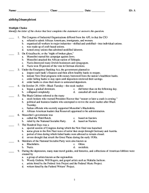 US History Test