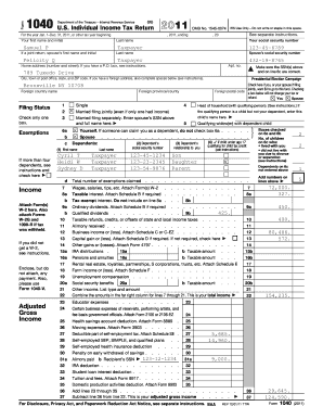 US Individual Income Tax Return 2011