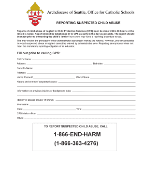 Child Abuse Reporting Form