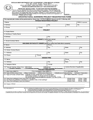 Texas Architectural Barriers Project Registration Form