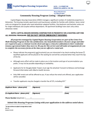 Community Housing Program Application