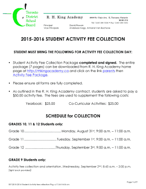 Student Activity Fee Collection Package