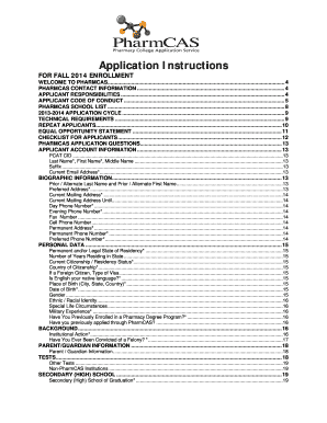 PharmCAS Application Form