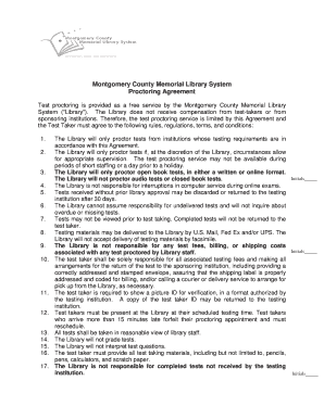 Montgomery County Test Proctoring Agreement
