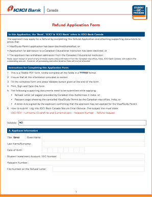 Canada Refund Application Form