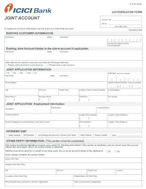 Joint Account Authorization Form