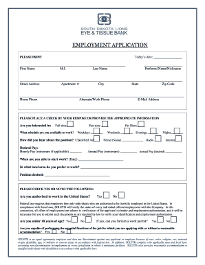 Employment Application Form