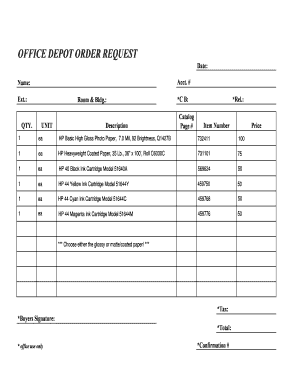 Office Depot Order Request