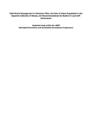 Solid Waste Management in Ukrainian Cities the Role of - msdp undp org