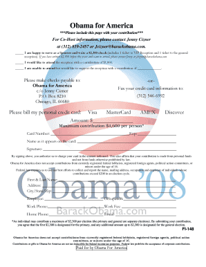 Obama for America Contribution Form