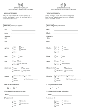 Malaysia Museum Visitor Feedback Form
