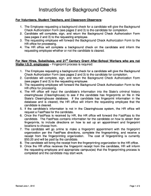 Background Check Authorization Form