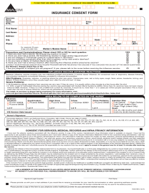 US Influenza Vaccine Consent Form