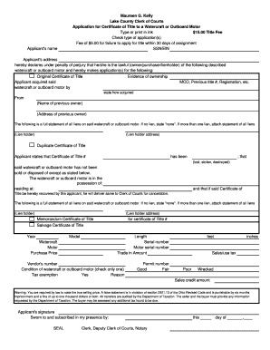Ohio Watercraft Title Application