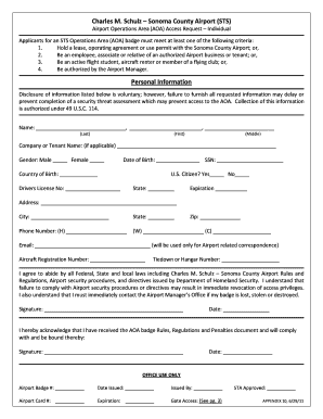 Sonoma County Airport AOA Access Request