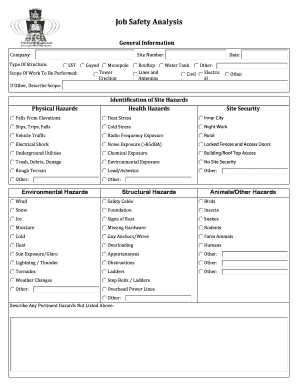 Job Safety Analysis Form