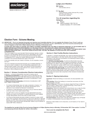 Asciano Scheme Election Form