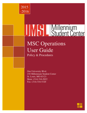 MSC Operations User Guide Policy Procedures - umsl