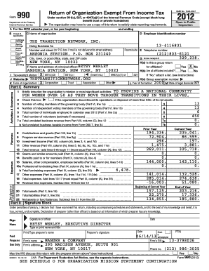Form 990 Return of Organization Exempt From Income Tax