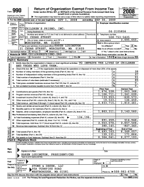 Form 990 Tax Exemption Application