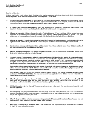 Iowa School Meal Application