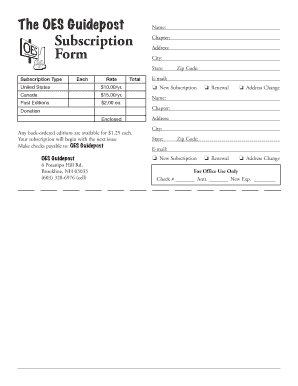 The OES Guidepost Subscription Form - nheasternstarorg